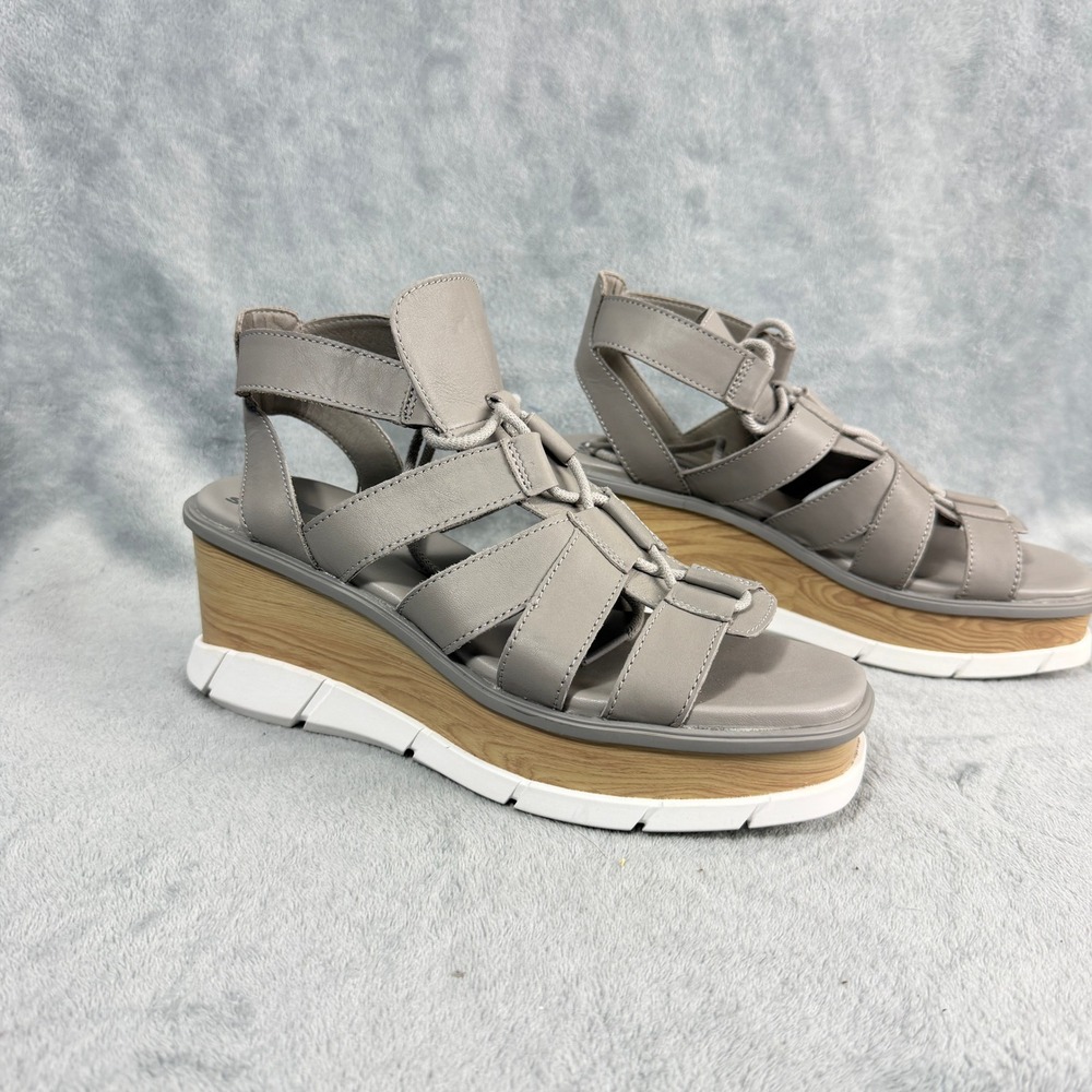 Sorel Womens 9.5 Gray Platform Tie-Up Sandals NL4679-051 Gorpcore Utility Wedge